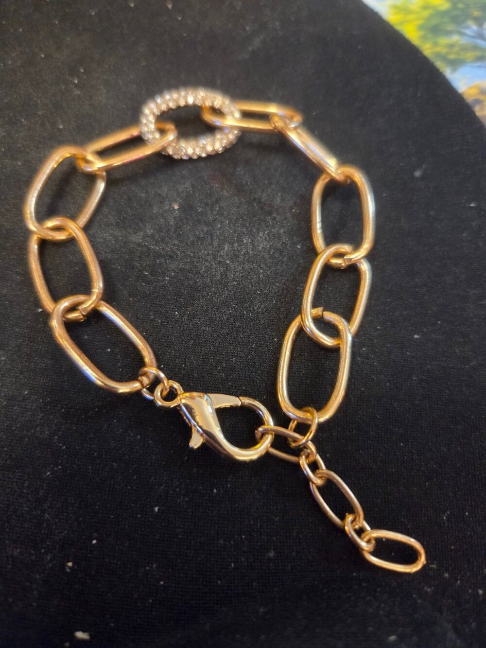 Chunky Retro Statement Oval Link Chain Bracelet Gold tone GORGEOUS!